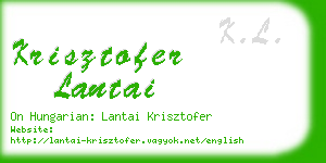 krisztofer lantai business card